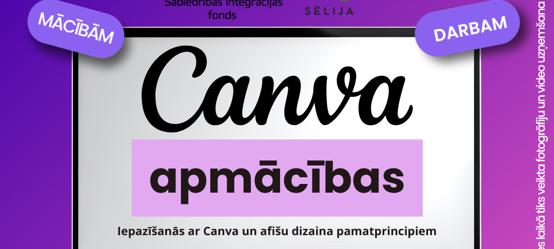 Digitālo prasmju apmācības -iepazīsti dizaina pamatus un veido profesionālus vizuālos materiālus!