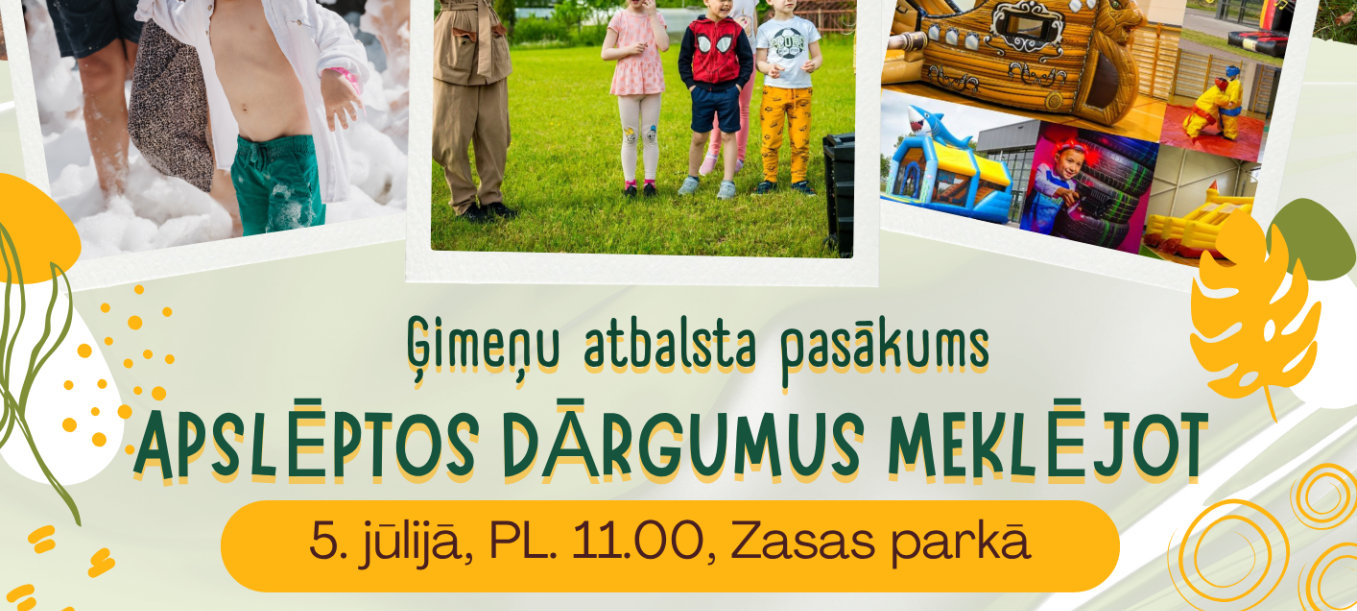 Aicinām ģimenes uz pasākumu “Apslēptos dārgumus meklējot” Zasas parkā!