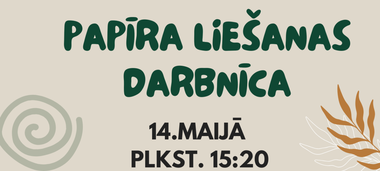 Tiek organizēta papīra liešanas darbnīca bērniem