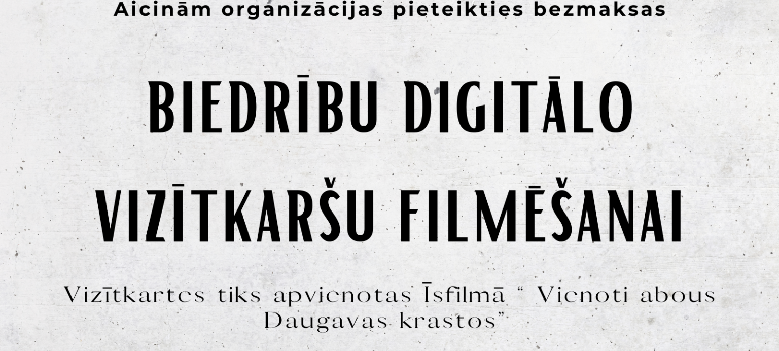 Aicinām organizācijas pieteikties bezmaksas digitālo vizītkaršu filmēšanai