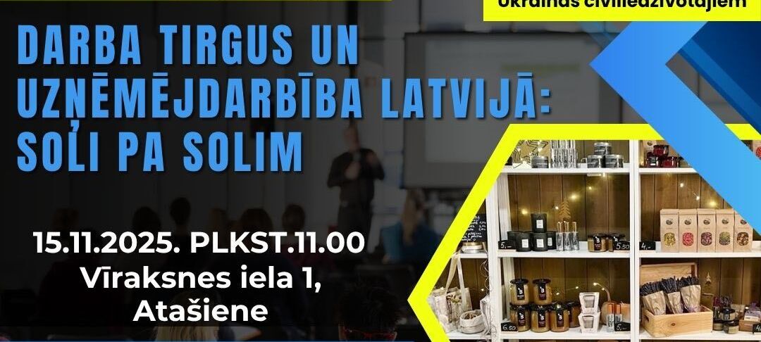 Uzņēmējdarbības uzsākšanas informatīvās apmācības “Darba tirgus un uzņēmējdarbība Latvijā: soli pa solim”